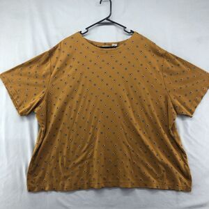 CST Sport Gold Yellow Short Sleeve Shirt Plus Size 4X Women Casual Wear